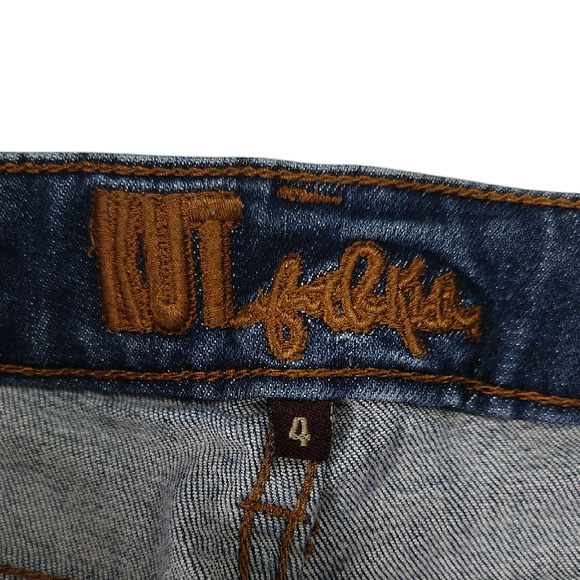 EUC Kut from the Kloth Mid-Rise Straight Leg Jeans Sz 4 [27]x28 Dark Indigo Blue - Picture 5 of 11